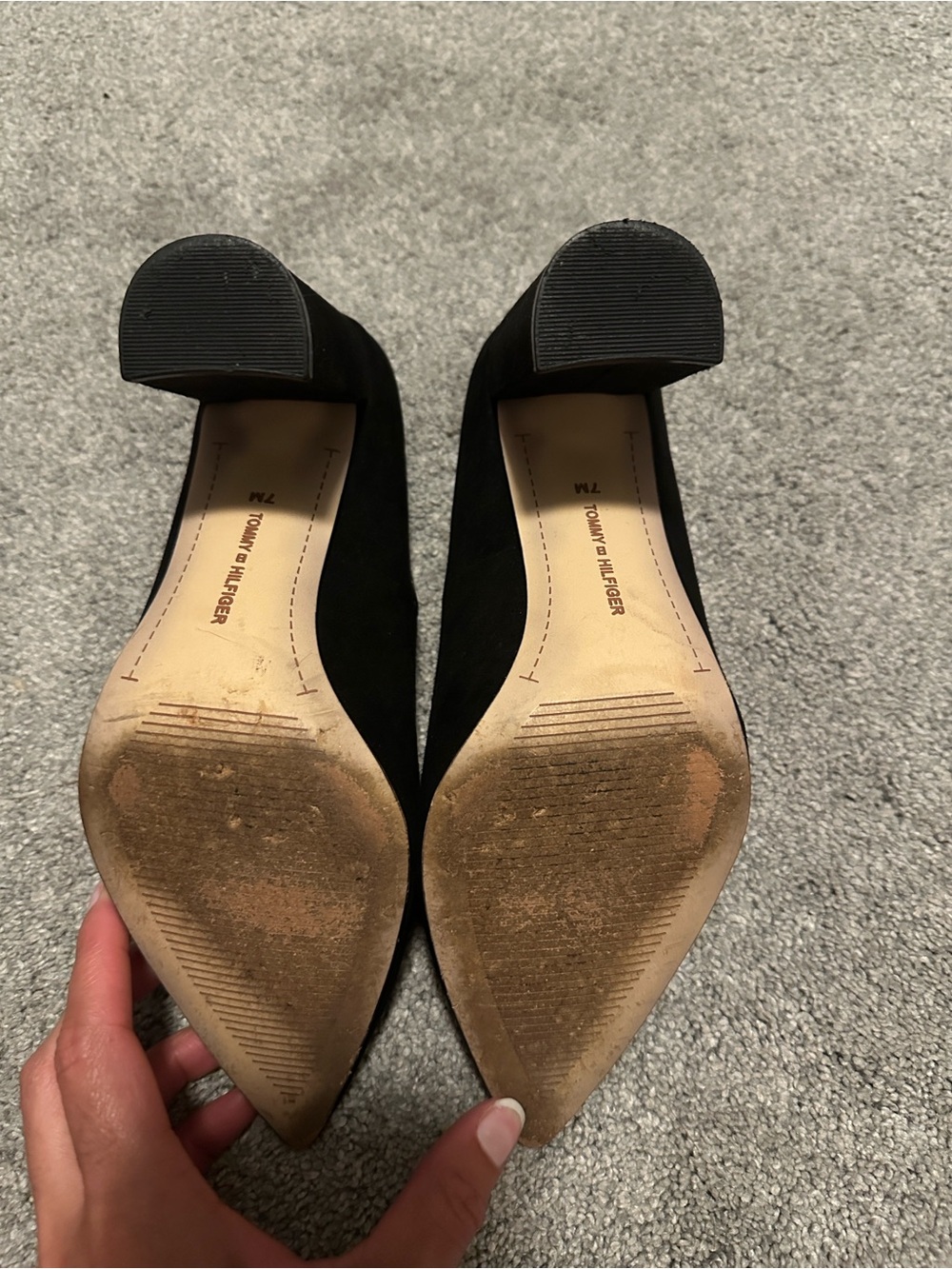Tommy Hilfiger Black Pointed Toe Suede Pumps - Picture 5 of 7